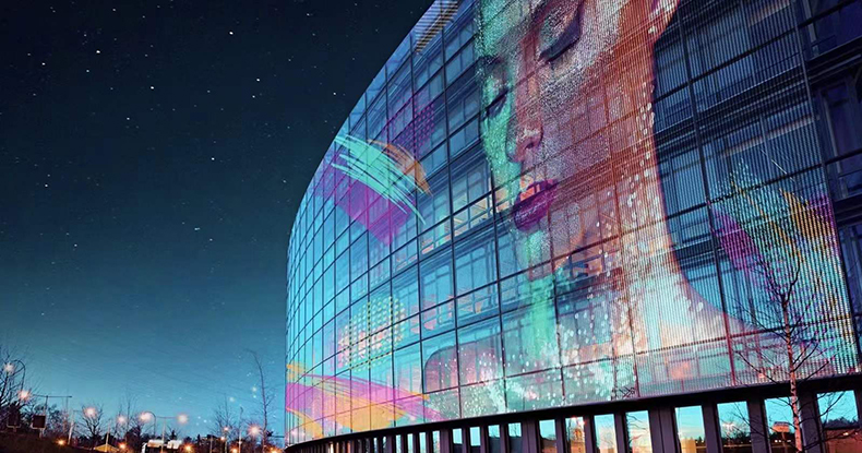 華宇星光電LED點光源網格屏有什么優勢？(圖4)